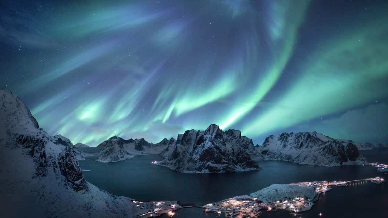 A display of Aurora Borealis in Iceland, the most peaceful country in the world
