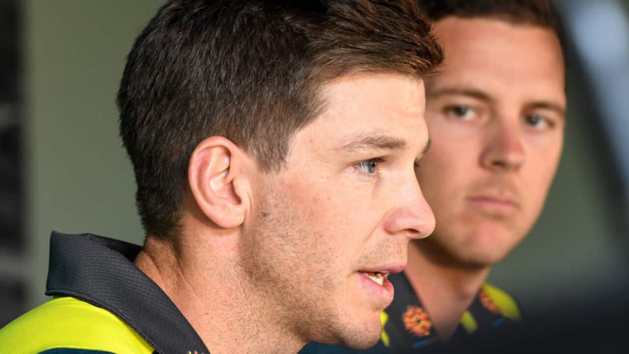 Captain Tim Paine and co-vice-captain Josh Hazlewood present a peer review into Australian cricket