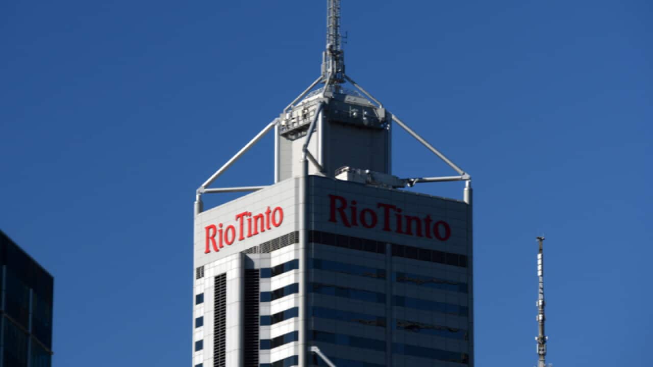 The logo of miner Rio Tinto