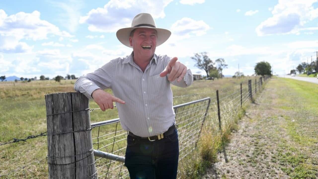 Barnaby Joyce in 2017 at the Tamworth Aero Club