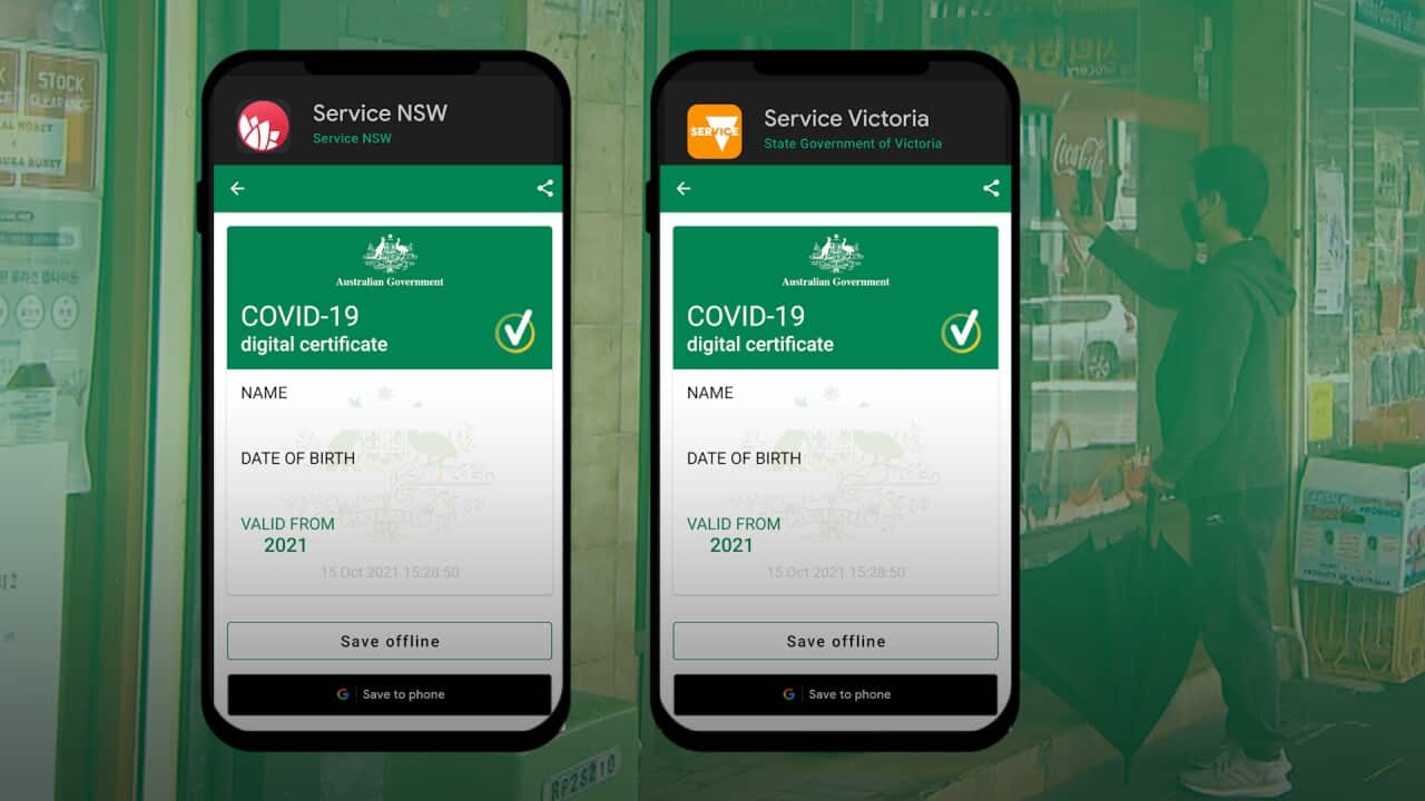 Covid-19 vaccine certificate, service nsw, service victoria