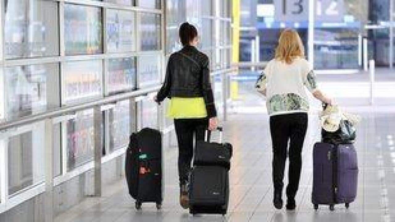 Young adult traveling abroad