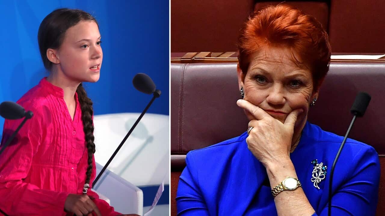 Greta Thunberg and Pauline Hanson.