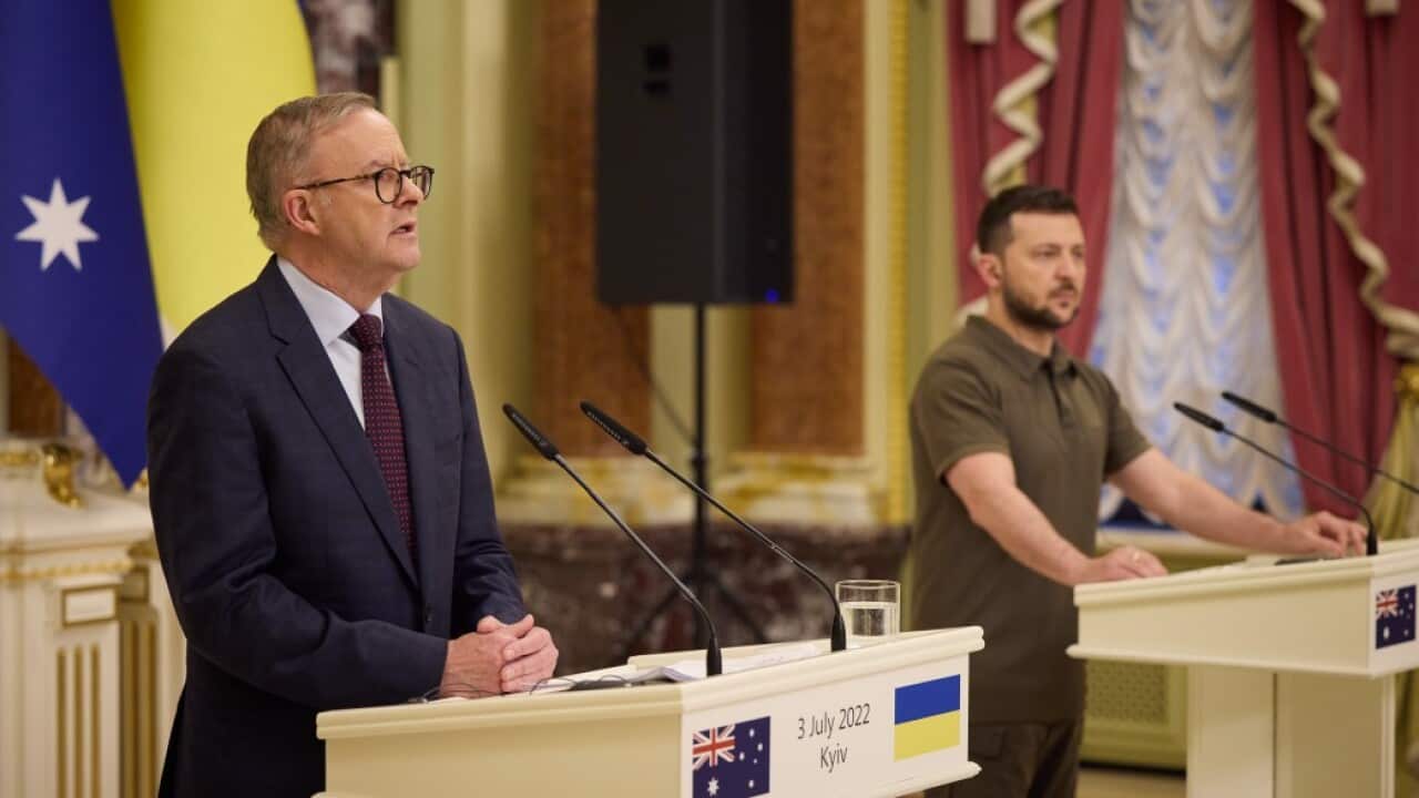 Prime Minister Anthony Albanese has announced more sanctions on Russia and more military aid for Ukraine following his first visit to the war-torn country.