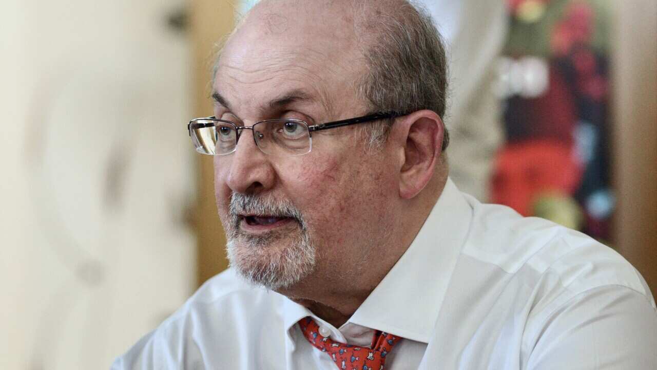 File photo dated September 9, 2018 of author Salman Rushdie at a signing session in Strasbourg, east of France.