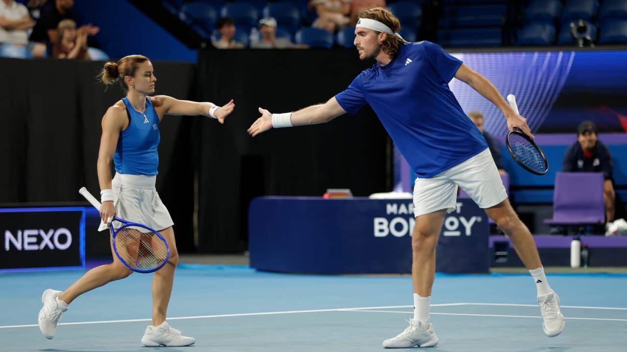 Stefanos Tsitsipas and Maria Sakkari of Greece / AAP Image/Richard Wainwright