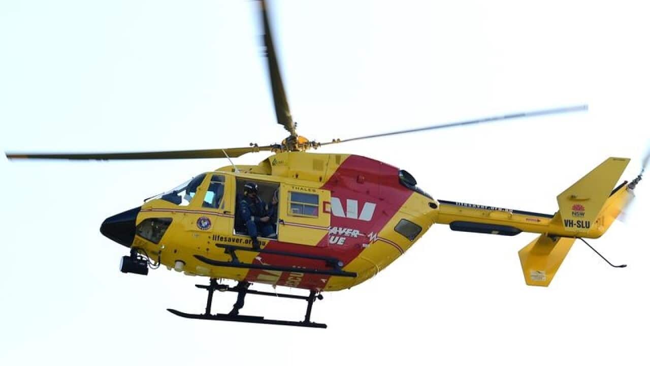 The Westpac rescue helicopter.