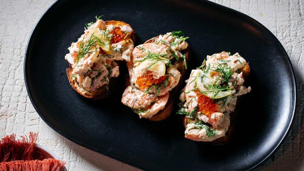 Swedish prawn toast (toast skagen)