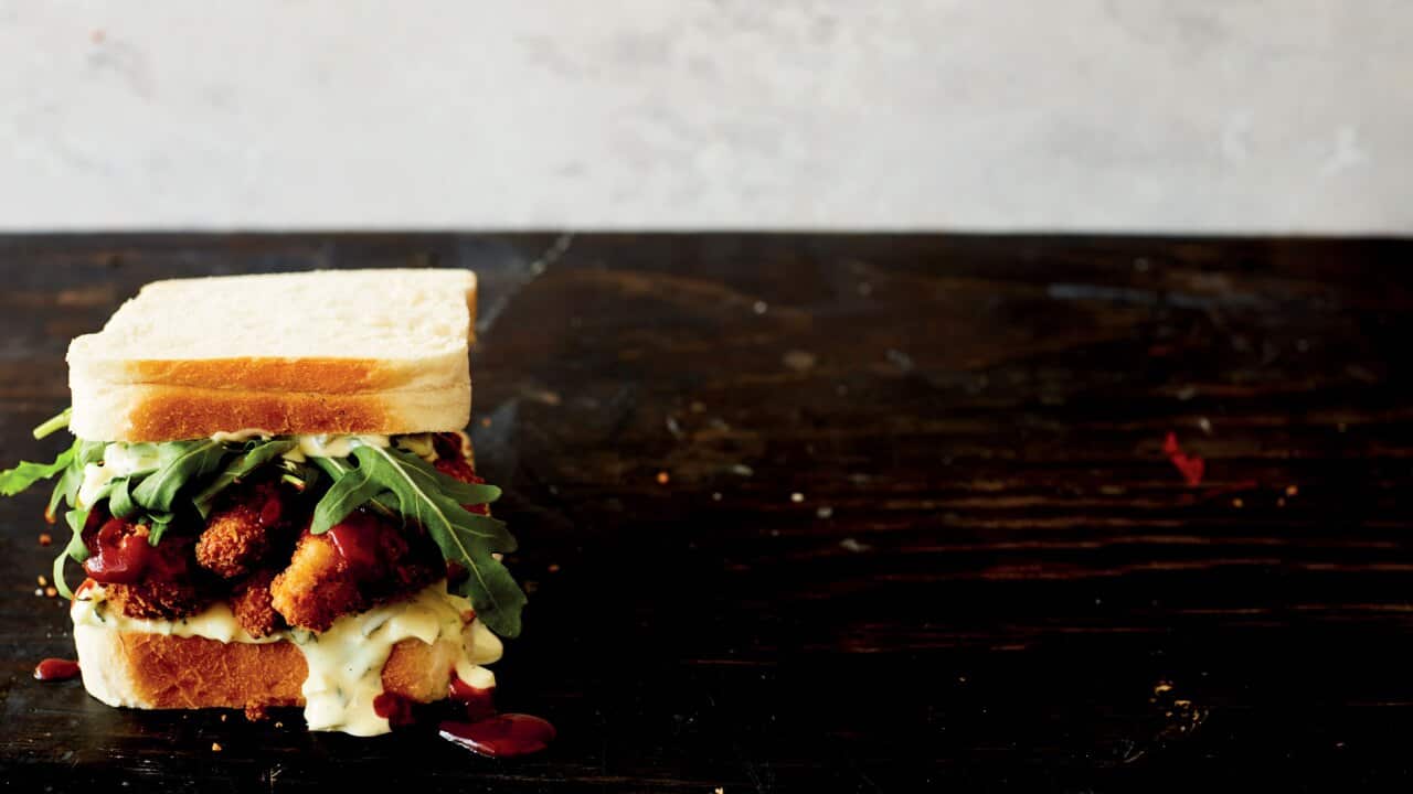 Fish finger sandwich.