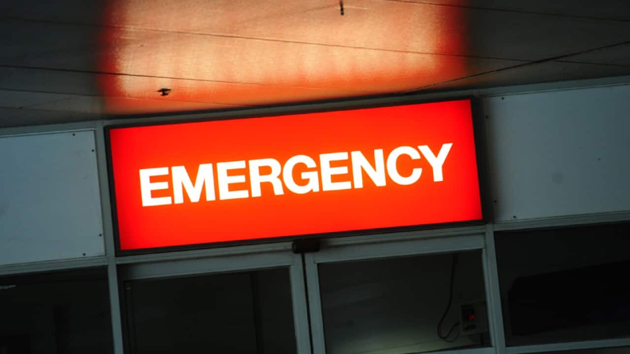 An emergency department sign