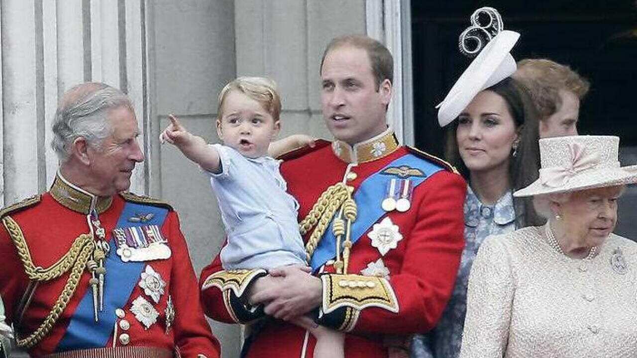 Four generations of the British royal family on show at the Trooping The Colour parade at Buckingham Palace on 22 July 2015. (AAP)