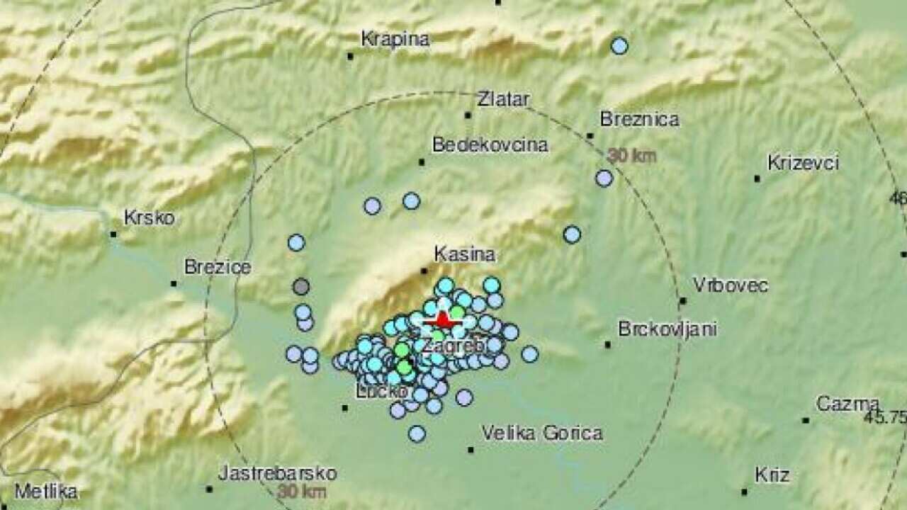 Zagreb Earthquake Map