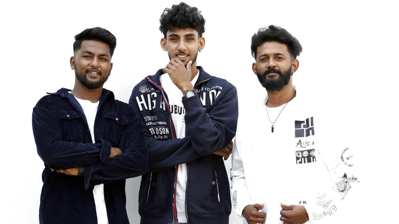Rap Ceylon artists: Thishon Vijayamohan, Vaaheesan Ra Arul, and Advik Uthayakumar