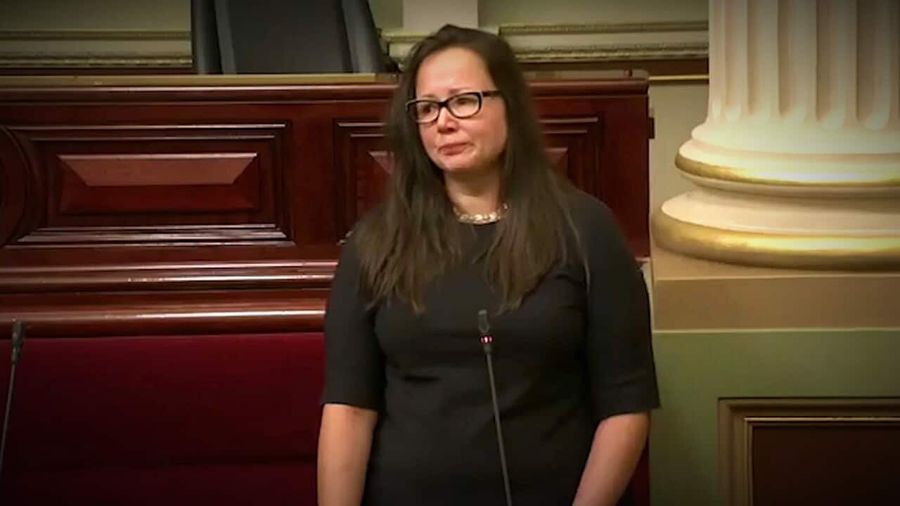Harriet Shing speaking in the Victorian parliament