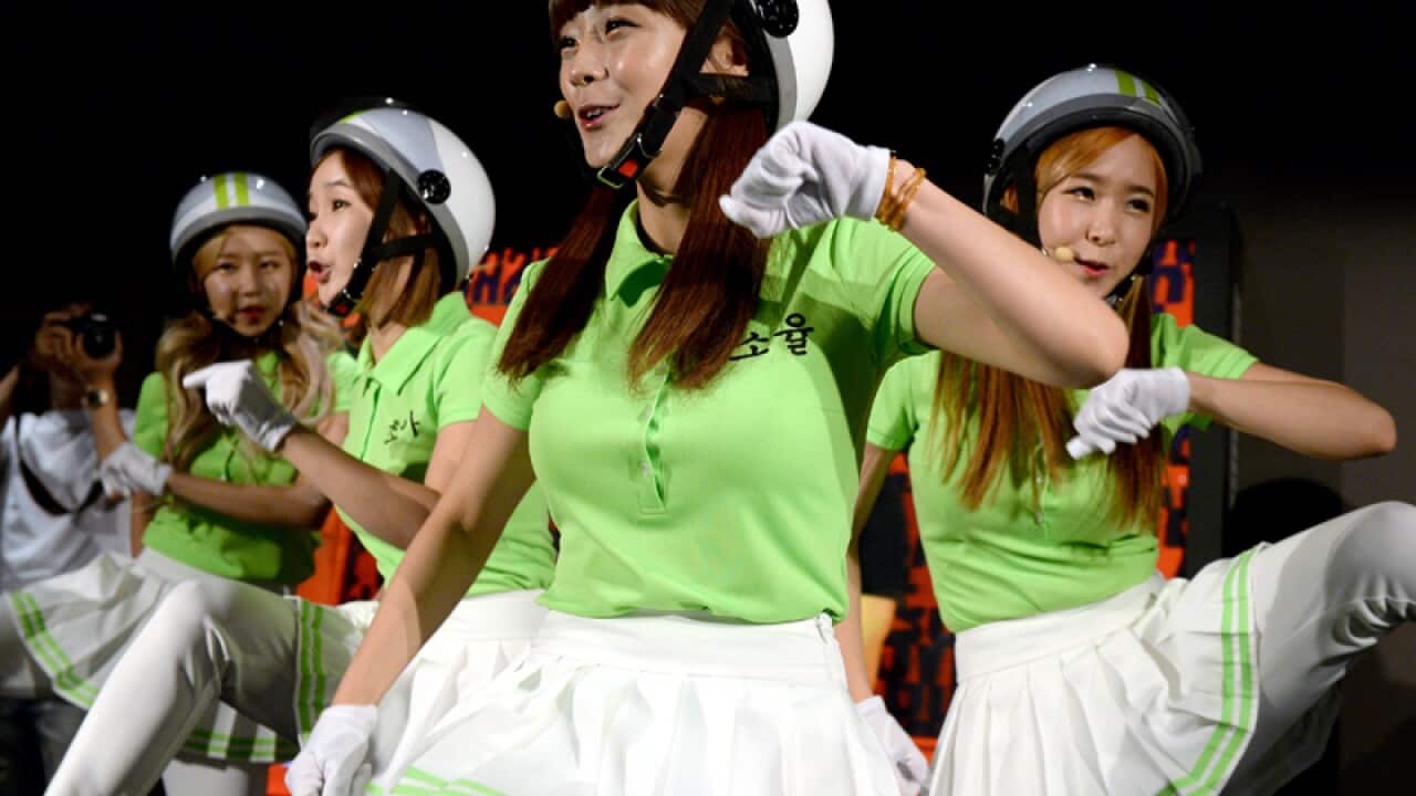 Korean K Pop group Crayon Pop perform in Sydney