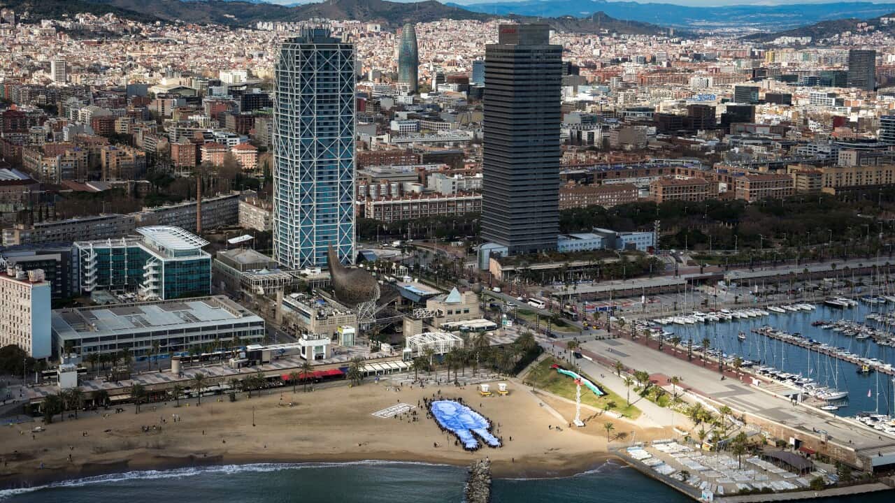 Tribute to Palestinian girl Hind Rajab in Barcelona