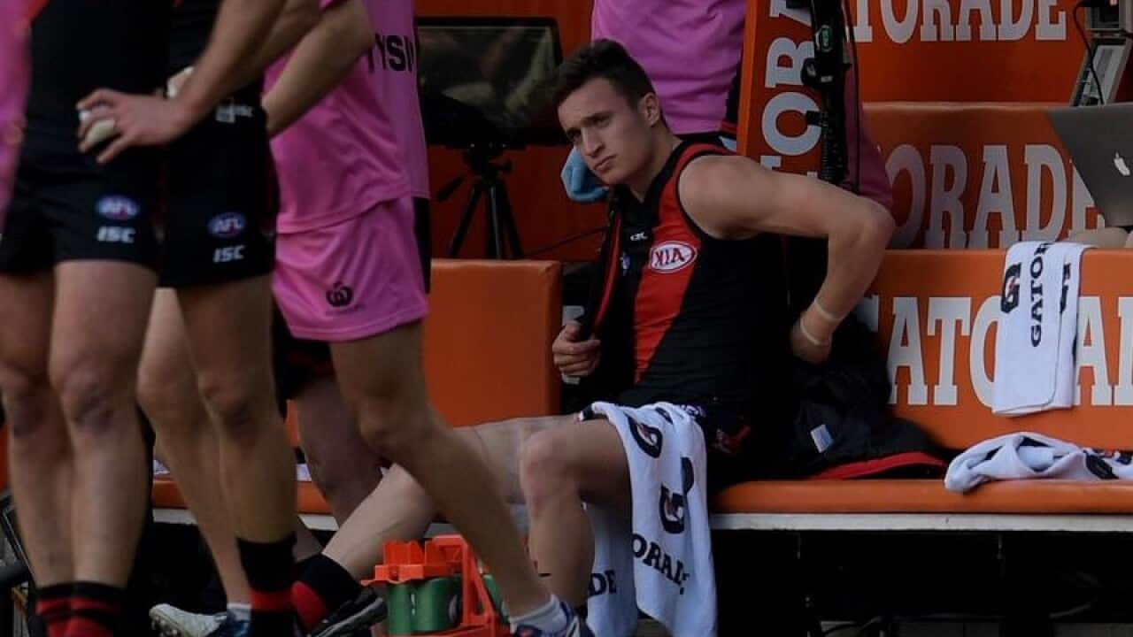 Orazio Fantasia of the Bombers sits in the bunker.