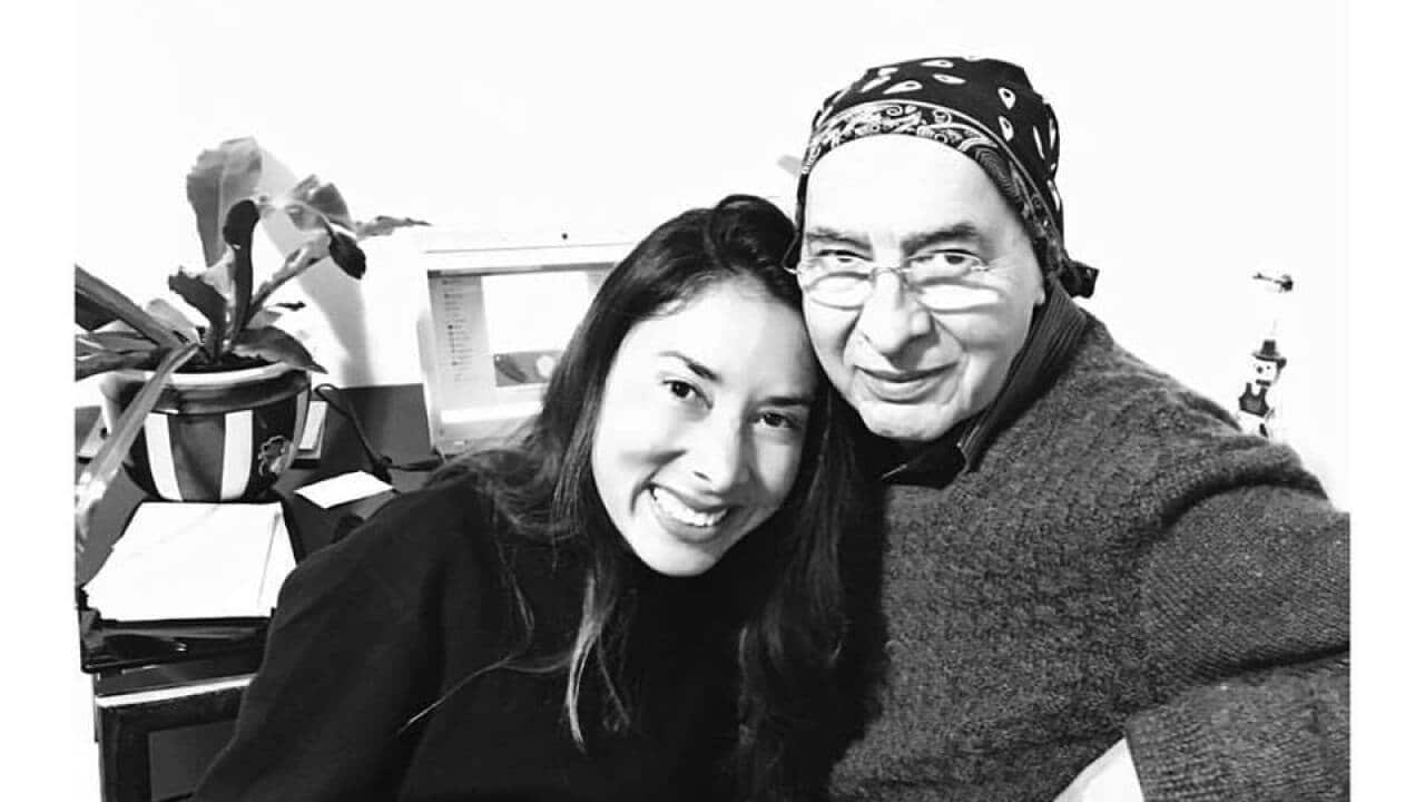 Hugo junto a su hija menor Karen en 2017.