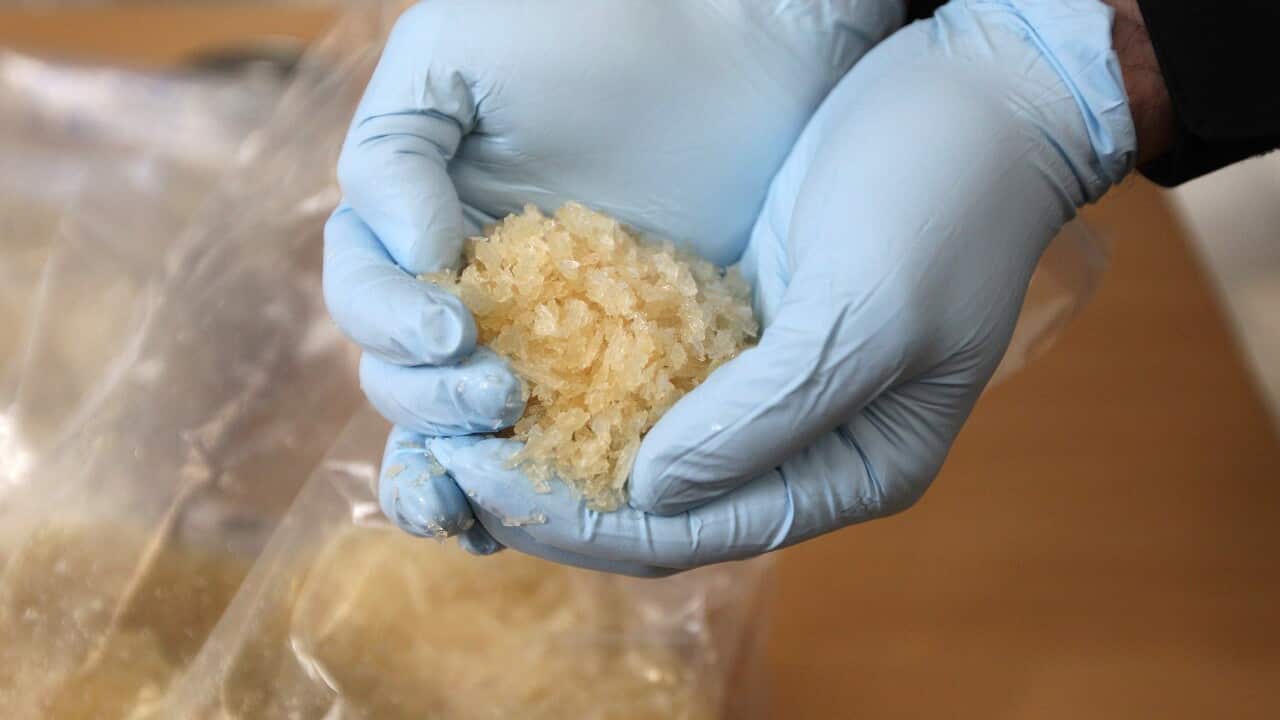 Parts of 4 kilograms confiscated crystal meth drug (File: Getty)