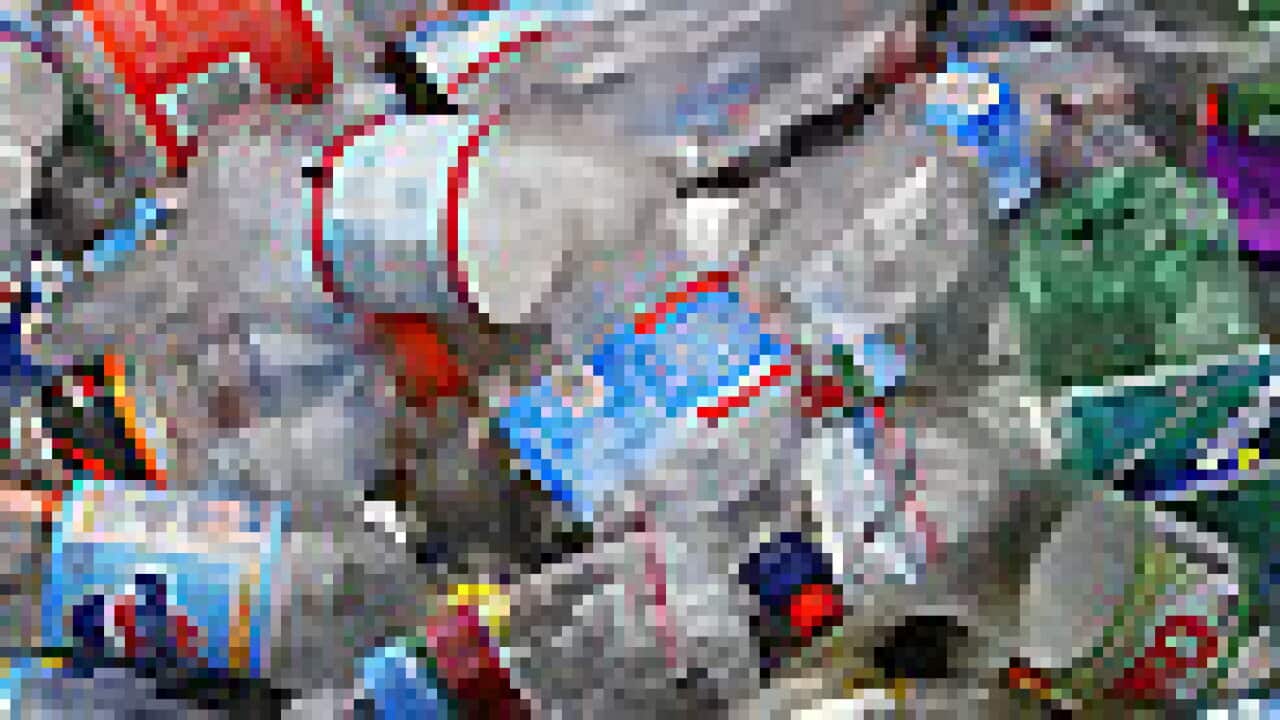 Discarded plastic bottles