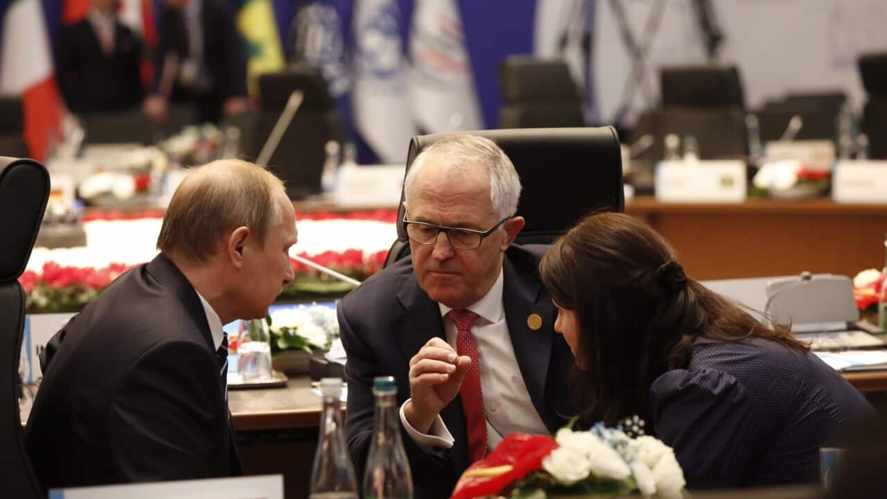 Malcolm Turnbull meeting with Russian President Vladimir Putin on the sidelines of the G20 summit
