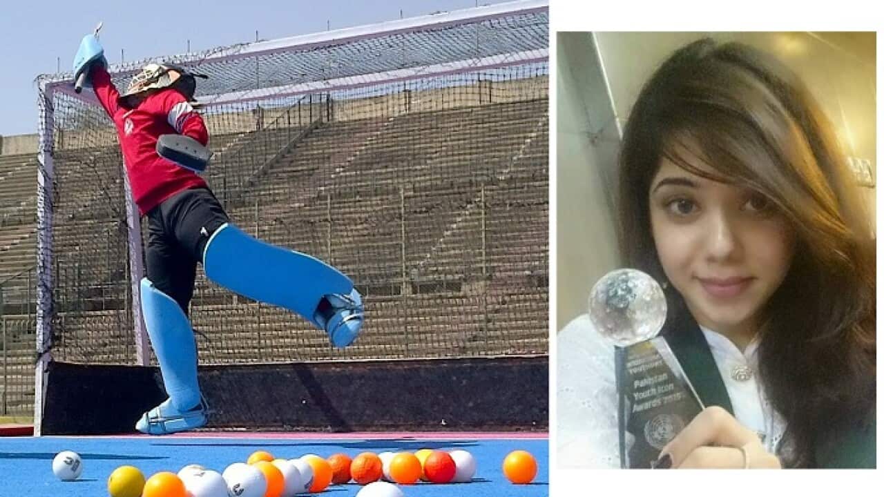 Pakistani Hockey player Rushna Khan plays for the UTS club in Sydney.
