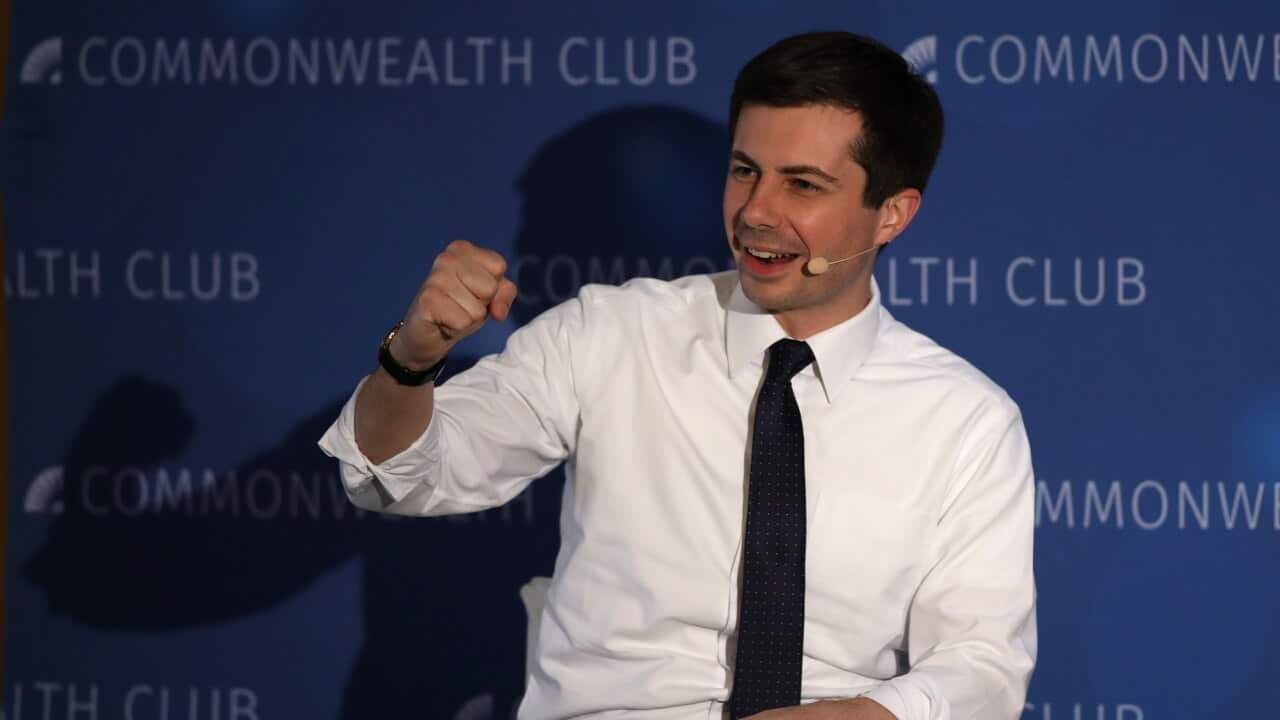 Democratic Presidential Candidate Pete Buttigieg Addresses The Commonwealth Club Of San Fransisco