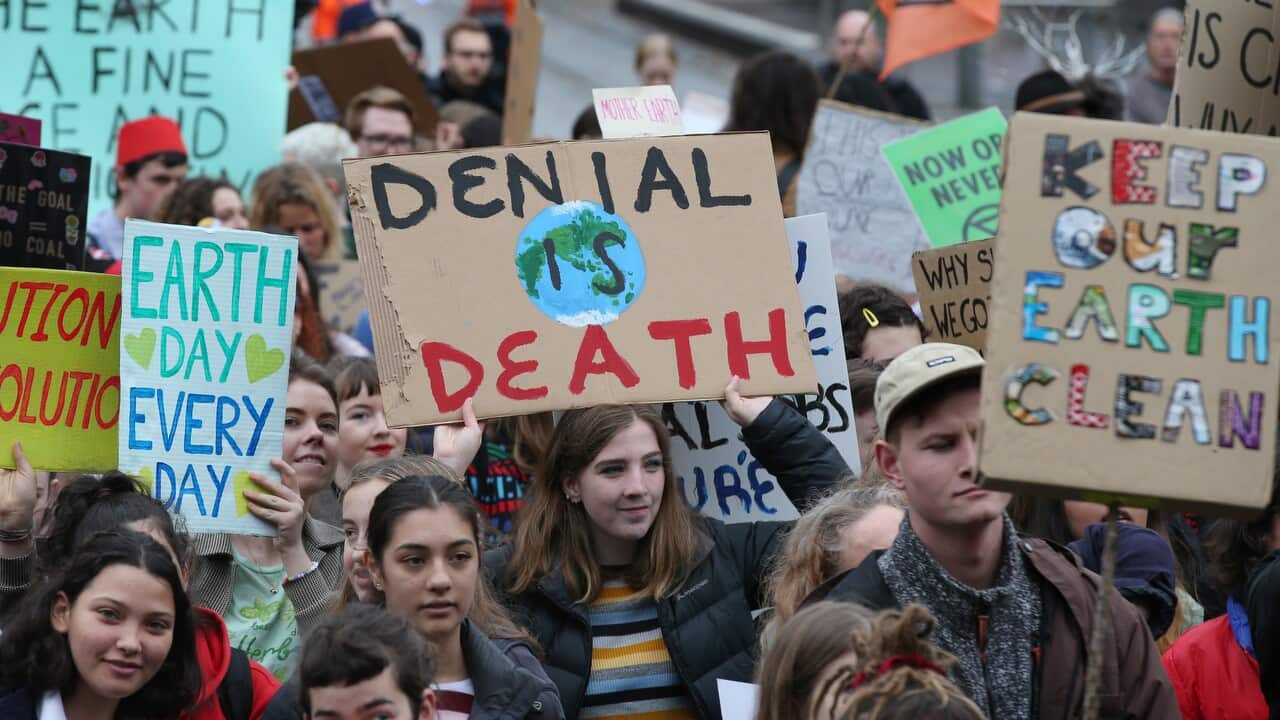 Students in Melbourne march in solidarity with the Global Climate Strike movement.