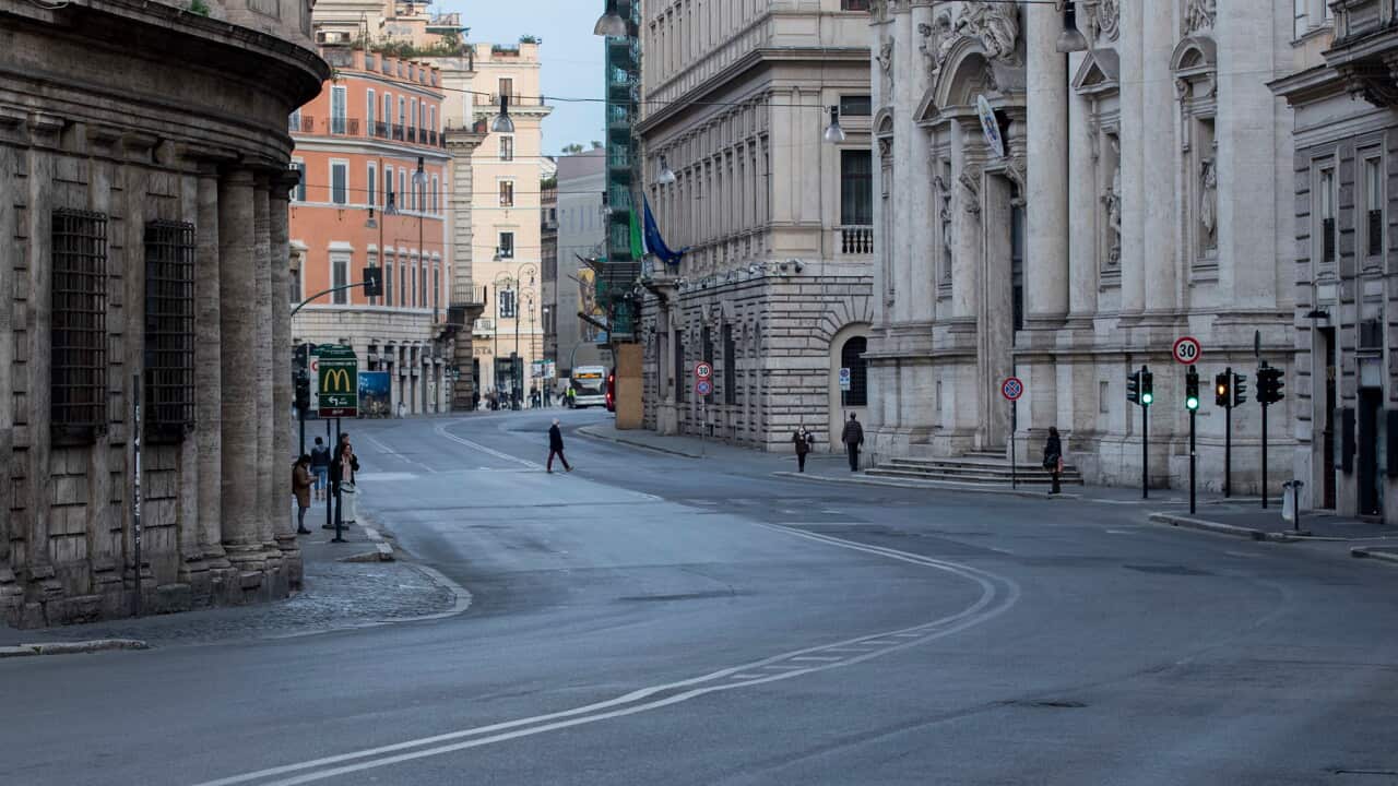 Streets of Rome deserted for the Coronavirus emergency