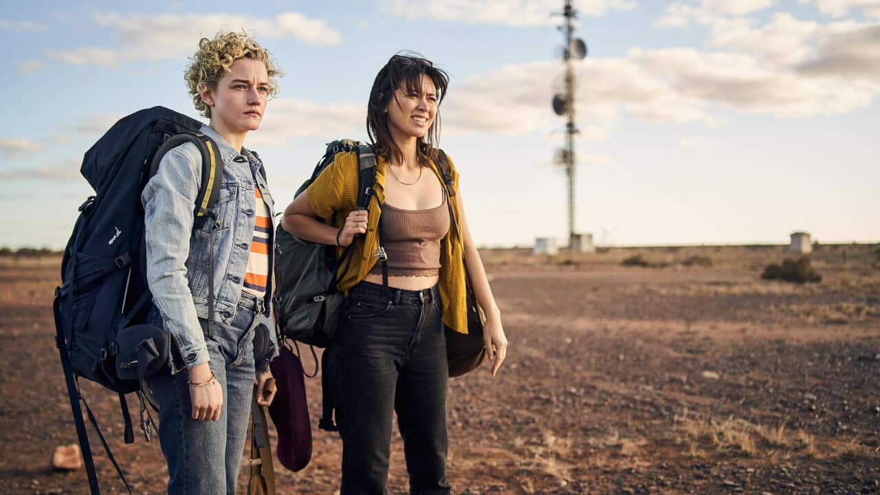 Julia Garner and Jessica Henwick in The Royal Hotel