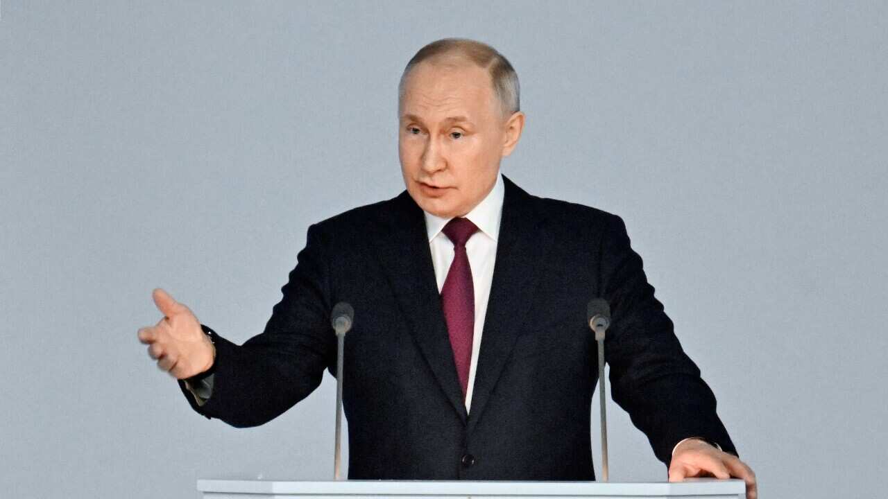 The ceremony of announcing the annual Address of Russian President Vladimir Putin to the Federal Assembly in Gostiny Dvor.