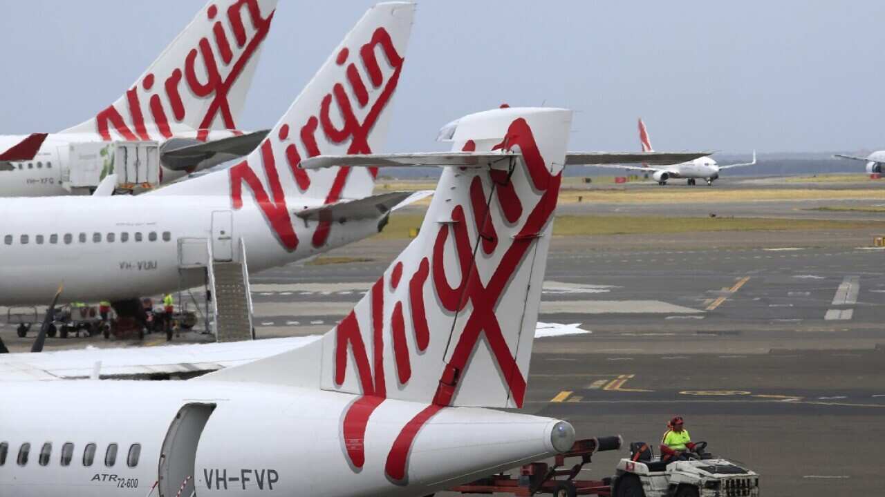 Virgin Australia aircraft in Melbourne.