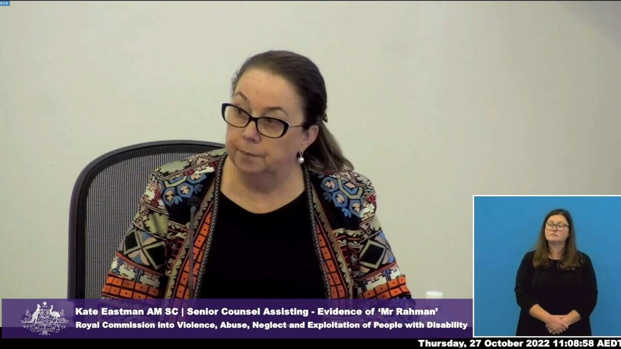 Senior Counsel Assisting the Royal Commission Kate Eastman relays the story of a Bangladeshi refugee known as Mr Rahman.