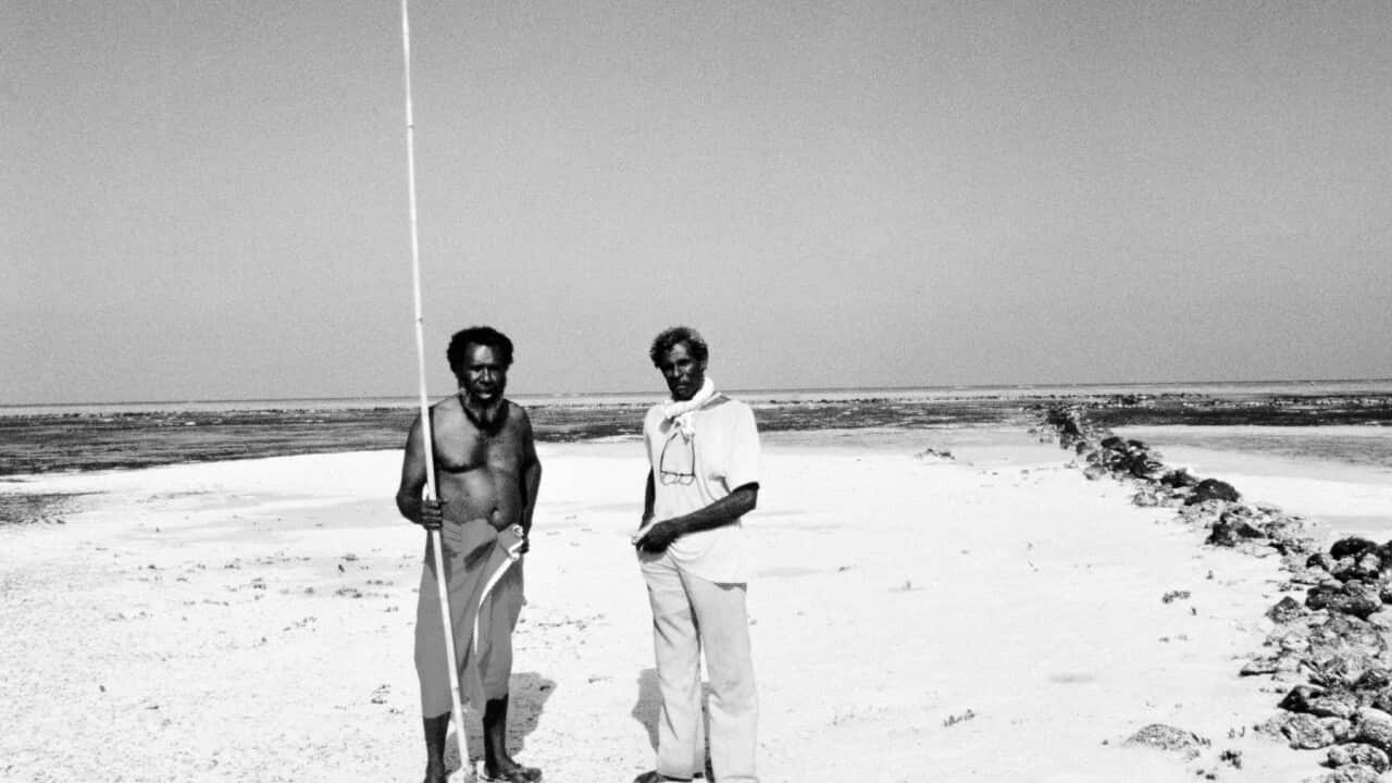 Eddie Mabo and Jack Wailu in 1990