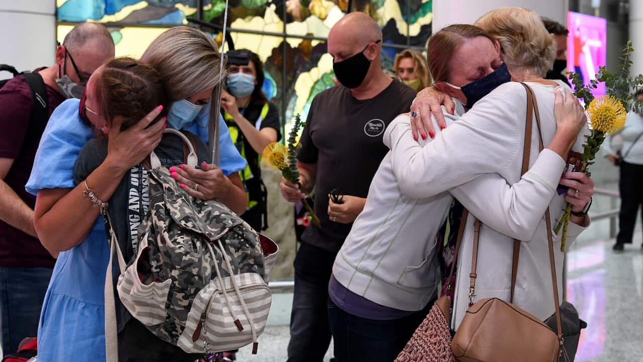 Travellers arriving on the first quarantine free international flights