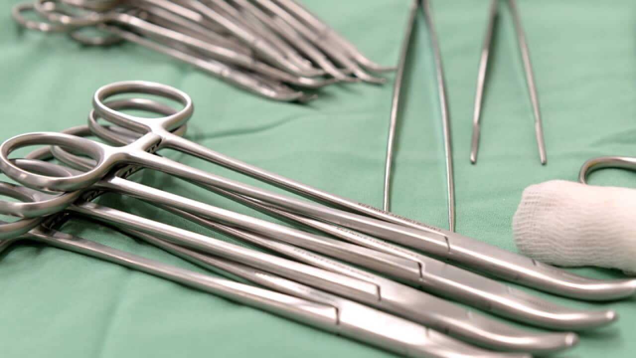 Surgical equipment seen at a hospital
