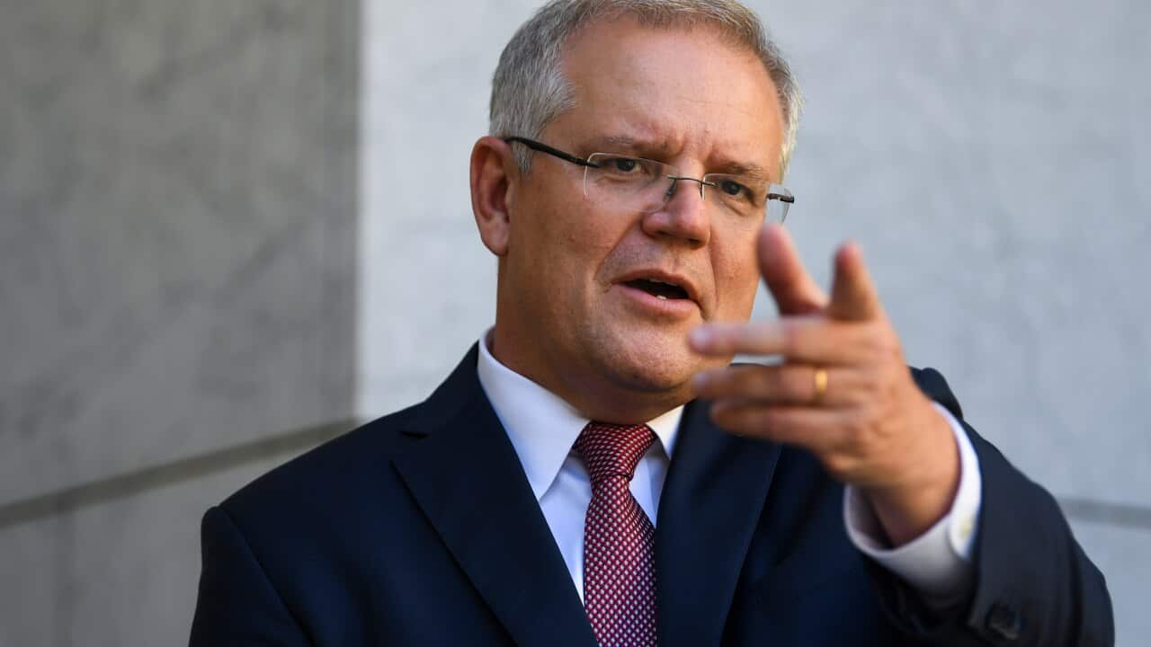 Australian Prime Minister Scott Morrison speaks to the media during a press conference at Parliament House in Canberra, Friday, March 20, 2020. (AAP Image/Lukas Coch) NO ARCHIVING