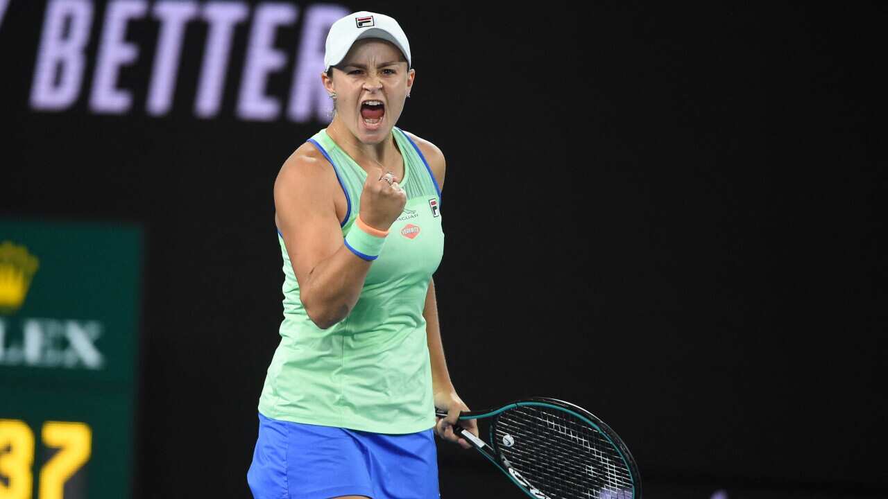 Ashley Barty (AUS) during her fourth round match at the 2020 Australian Open at Melbourne Park in Melbourne, AUSTRALIA, on January 26, 2020. Photo by Corinne Dubreuil/ABACAPRESS.COM.