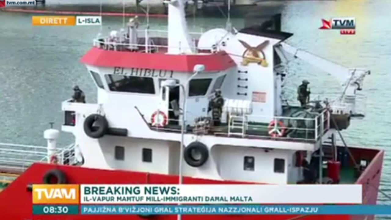 Armed forces onboard the Turkish oil tanker El Hiblu 1 in Valletta, Malta,