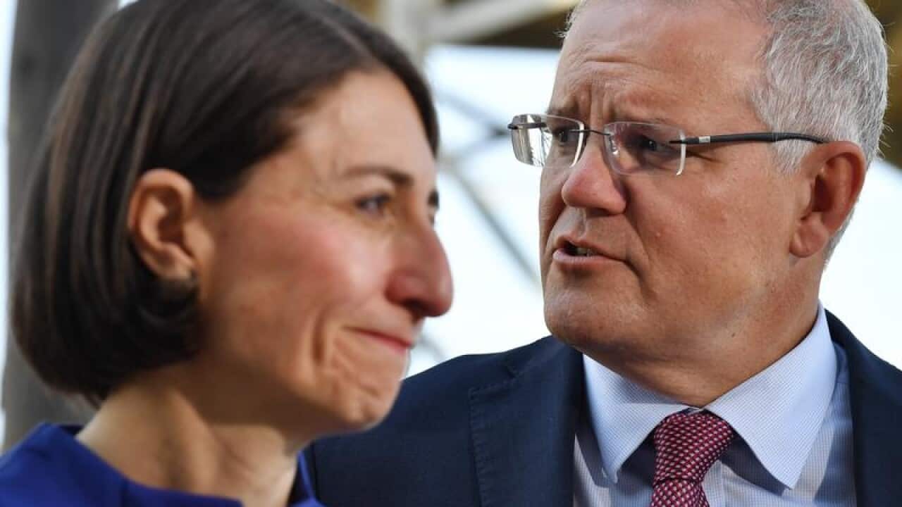 Prime Minister Scott Morrison with NSW Premier Gladys Berejiklian.