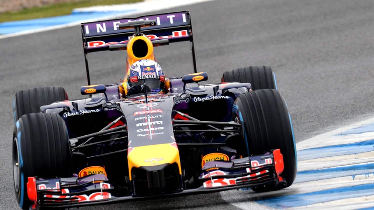 Daniel Ricciardo during testing at the Circuito de Jerez