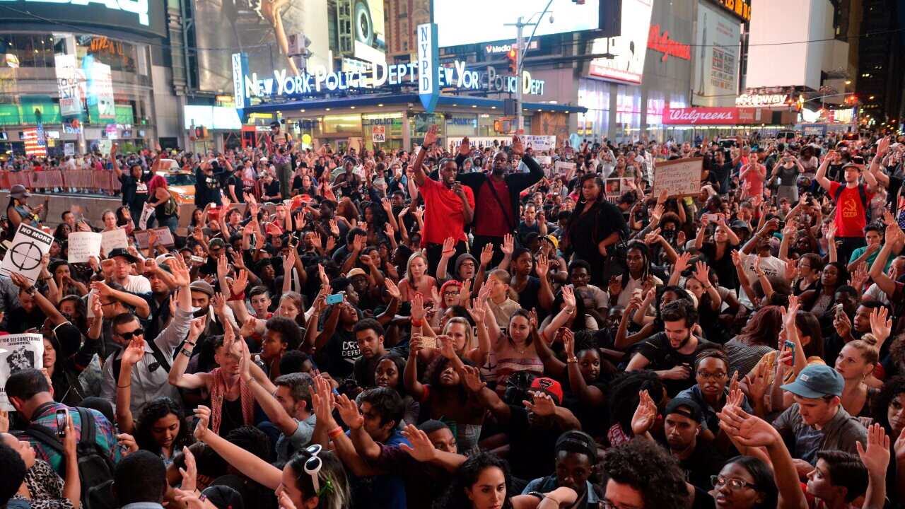 Moment of Silence protestors Times Square