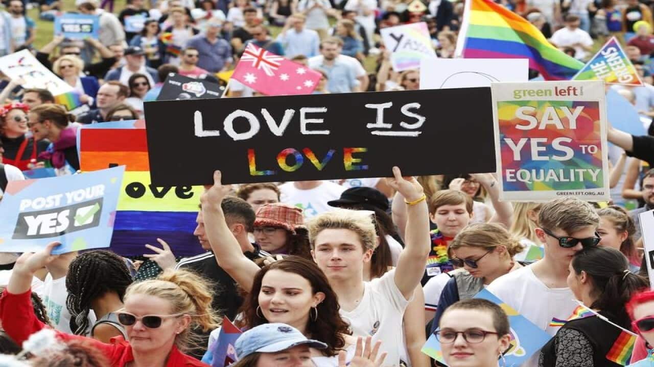 Marriage equality supporters in Sydney