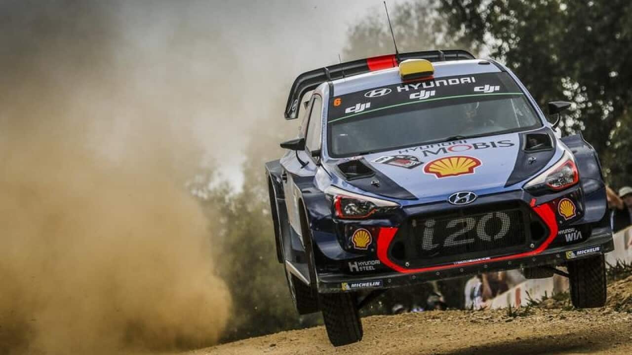 Andreas Mikkelsen of Norway drives his HYUNDAI i20 COUPE WRC