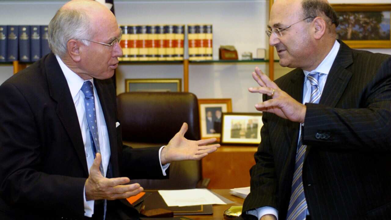 Former Prime Minister John Howard and chief of staff Arthur Sinodinos