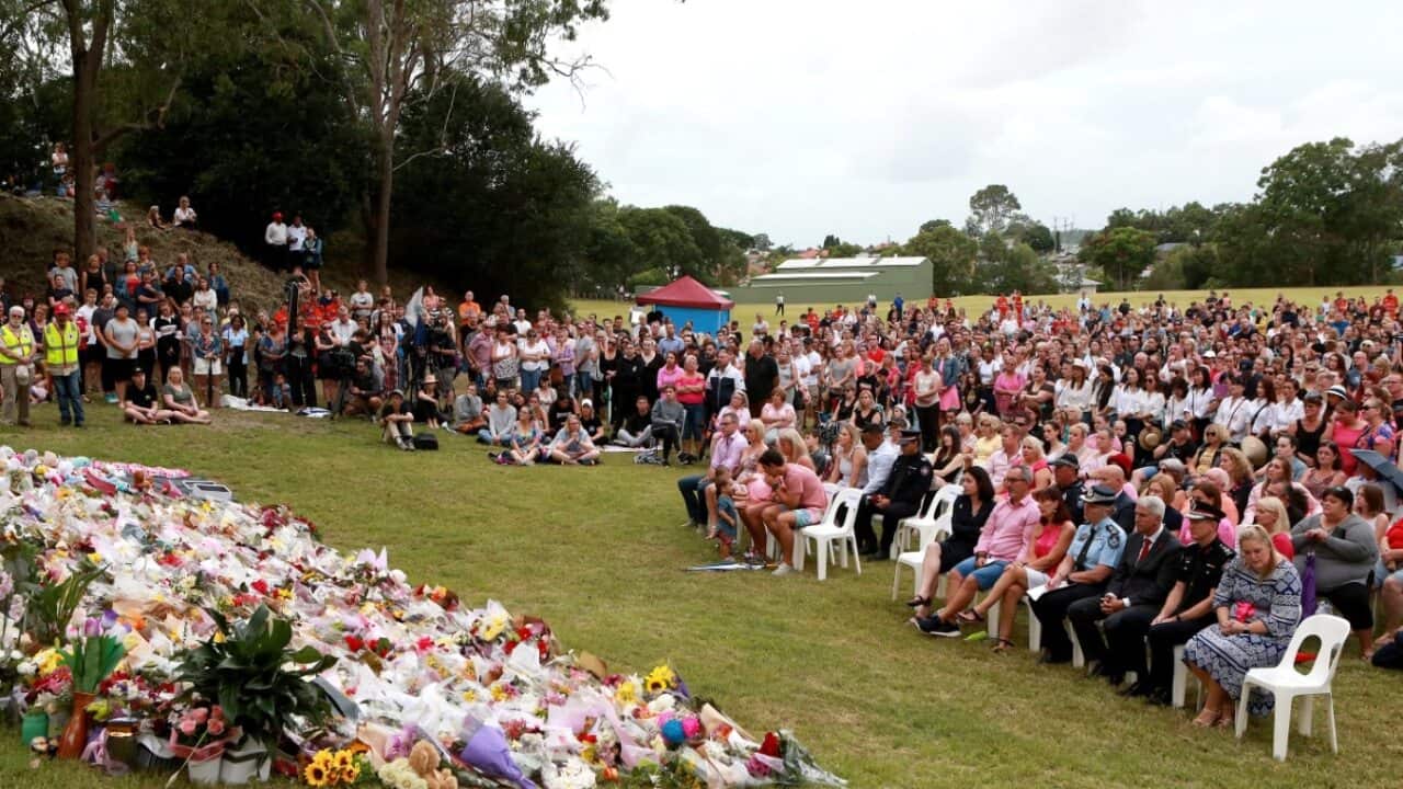 Hundreds turn out for a vigil for Hannah Clarke and her three children.