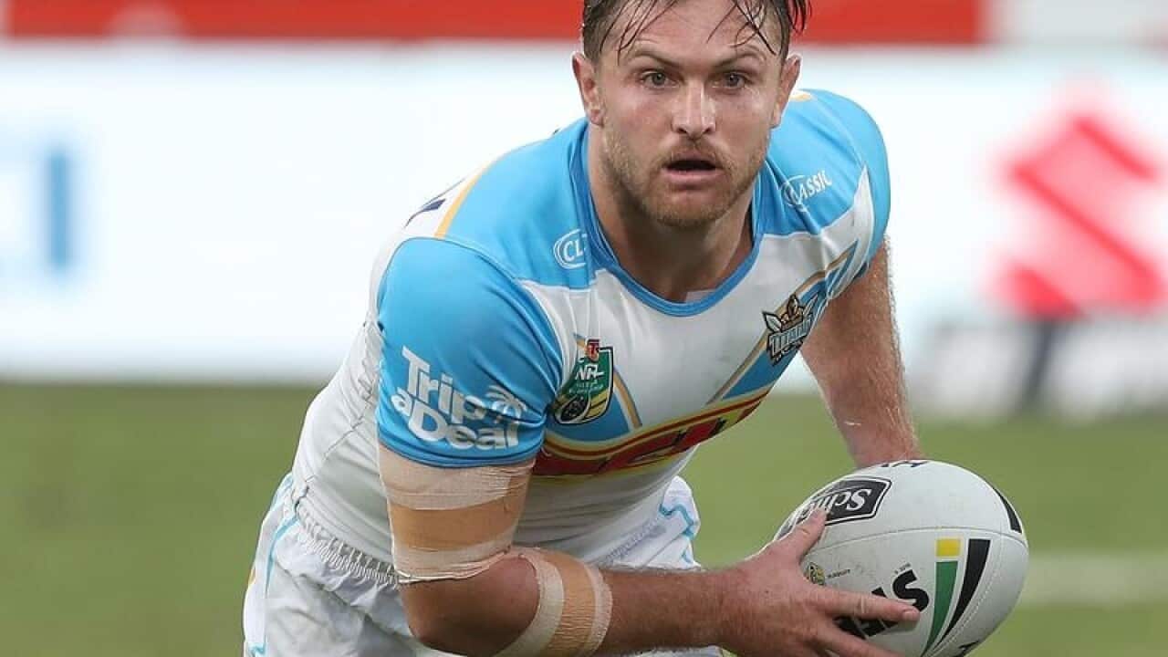 Mitchell Rein of the Titans during a match against the Warriors.