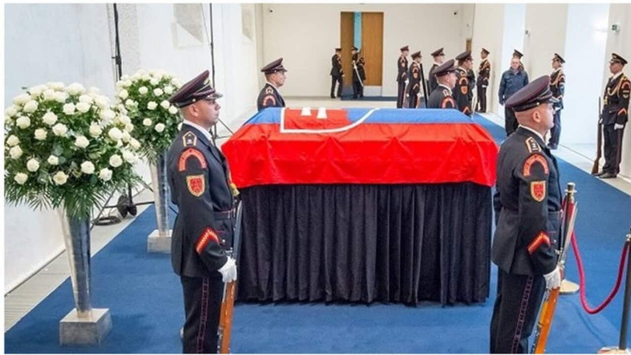 Michal Kovac Funeral, flag mistake