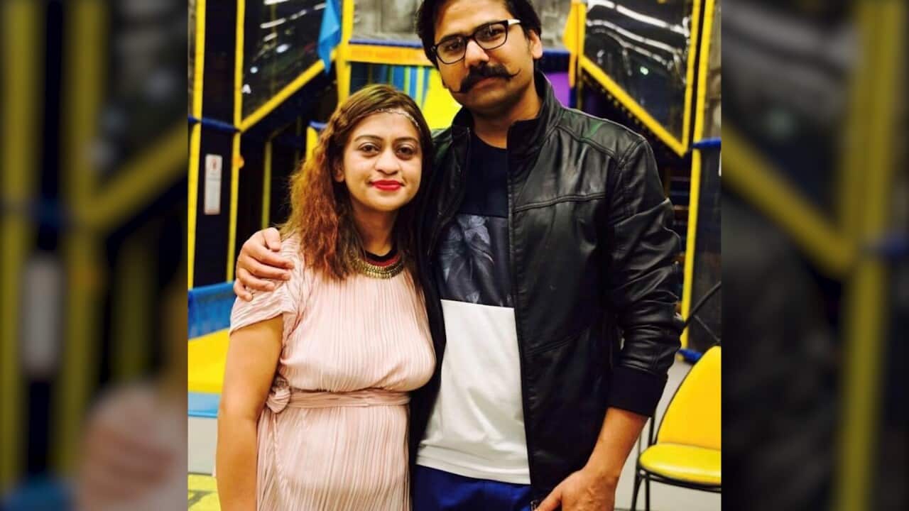 Shweta Bhandari and her husband, Sushant.