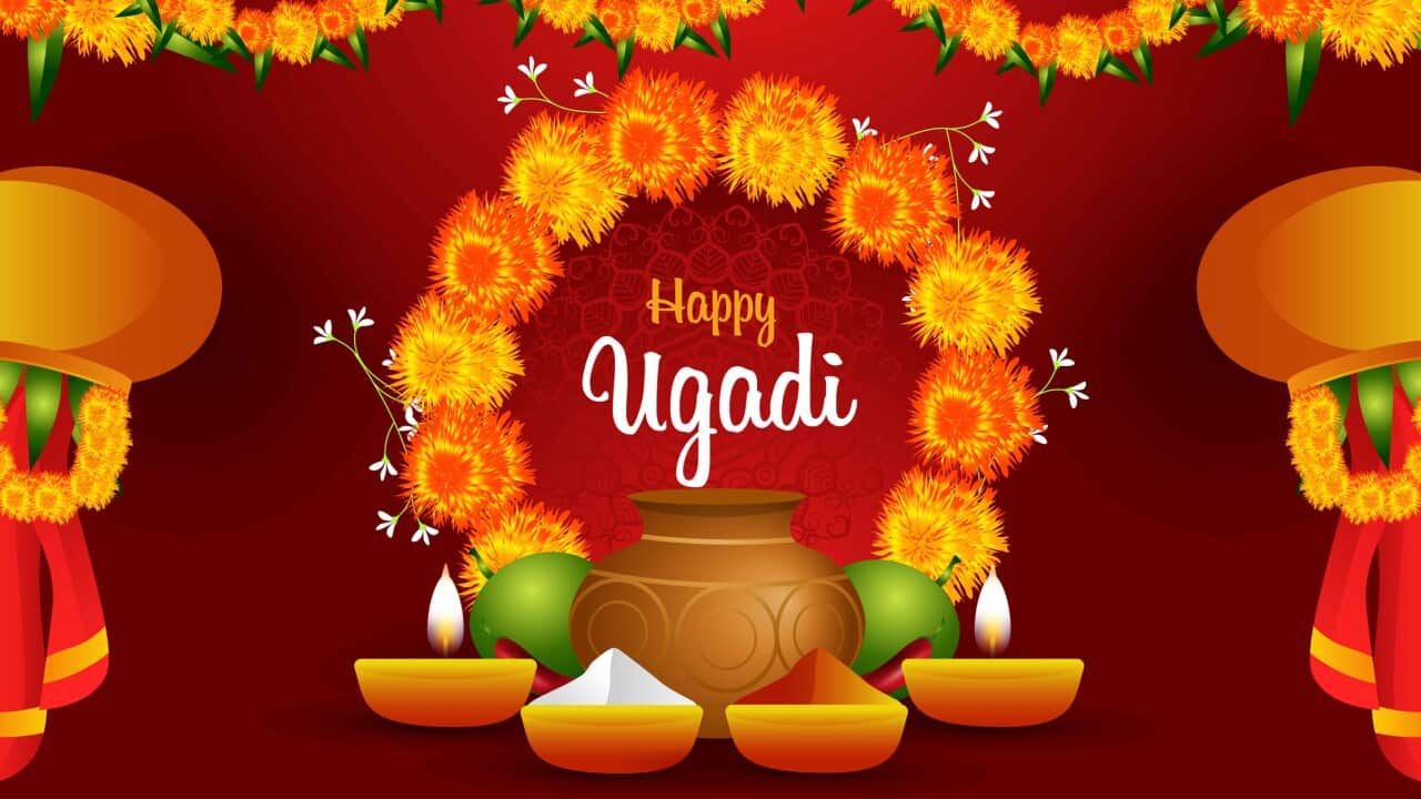 Happy ugadi design stock illustration